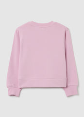 OVS Girl'S Pink Pure Cotton Sweatshirt With Rhinestones