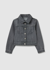 OVS Girl'S Grey Pure Cotton Jacket, Regular Fit, With Frayed Details