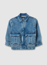 OVS Children'S Blue Denim Jacket With Cargo Pockets