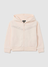 OVS Girls' Pink Cotton Hoodie Regular Fit With Fringes