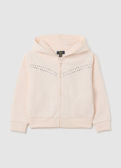 OVS Girls' Pink Cotton Hoodie Regular Fit With Fringes