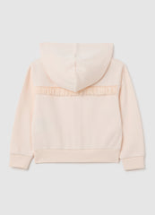 OVS Girls' Pink Cotton Hoodie Regular Fit With Fringes