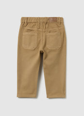 OVS Child'S Beige Cotton Blend Trousers Regular Fit