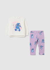 OVS White Cotton Girl Set With Stitch