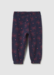 OVS Blue Leggings With Bows And Pink Hearts