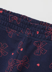 OVS Blue Leggings With Bows And Pink Hearts