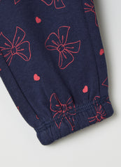 OVS Blue Leggings With Bows And Pink Hearts