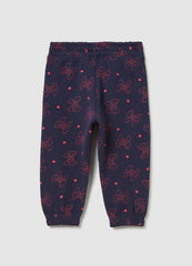 OVS Blue Leggings With Bows And Pink Hearts