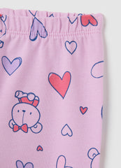 OVS Girls' Pink Cotton Leggings Regular Fit