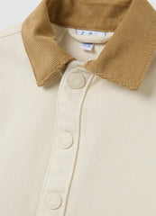 OVS Beige Jacket With Brown Collar For Boys