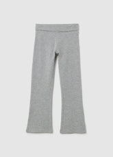 OVS Girls' Grey Cotton Blend Flare Trousers