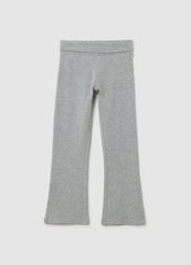 OVS Girls' Grey Cotton Blend Flare Trousers
