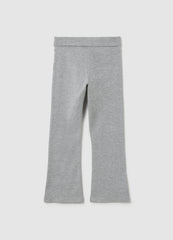 OVS Girls' Grey Cotton Blend Flare Trousers
