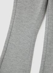OVS Girls' Grey Cotton Blend Flare Trousers