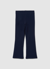 OVS Girls' Blue Cotton Blend Flare Trousers