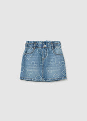 OVS Girls' Regular Fit Blue Denim Skirt