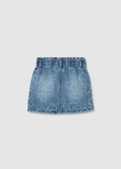 OVS Girls' Regular Fit Blue Denim Skirt