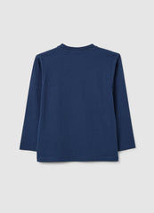 OVS Blue Pure Cotton Children'S T-Shirt - Regular Fit