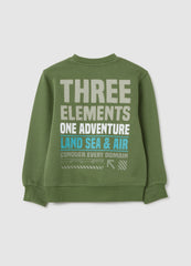 OVS Child'S Green Cotton Sweatshirt With Jurassic World Logo, Regular Fit