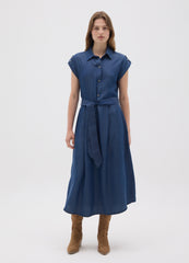 OVS Women'S Blue Lyocell Shirt Dress