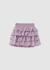 OVS Girls' Mixed Skirt With Purple Floral Print
