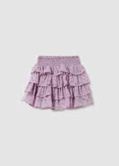 OVS Girls' Mixed Skirt With Purple Floral Print