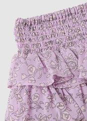 OVS Girls' Mixed Skirt With Purple Floral Print
