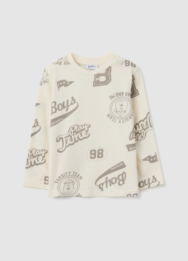 OVS Children'S Beige Pure Cotton Regular Fit T-Shirt