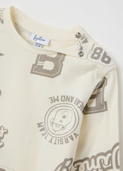 OVS Children'S Beige Pure Cotton Regular Fit T-Shirt