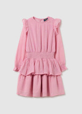 OVS Girl'S Regular Fit Pink Dress With Ruffles