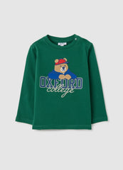 OVS Children'S T-Shirt In Pure Green Cotton Regular Fit