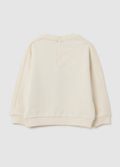 OVS Beige Regular Fit Pure Cotton Children'S Sweatshirt With Teddy Bear