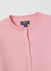 OVS Girls' Pink Regular Fit Cotton Blend Cardigan