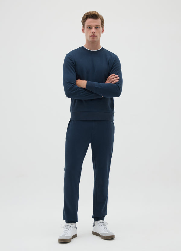 OVS Men'S Blue Cotton Blend Joggers, Regular Fit