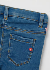 OVS Slim Fit Floral Denim Jeans For Girls