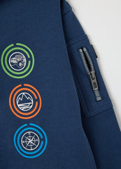 OVS Blue Pure Cotton Regular Fit Kids' Sweatshirt