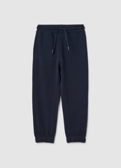 OVS Children's Blue Regular Fit Jogger Trousers In Pure Cotton