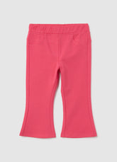 OVS Pink Stretch Cotton Flare Baby Girl Trousers