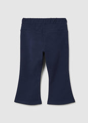 OVS Baby Blue Cotton Flare Fit Trousers