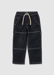 OVS Kids' Black Denim Relaxed Fit Cargo Trousers