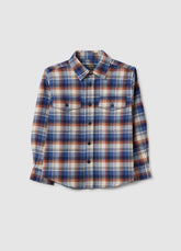 OVS Boys' Multicolour Pure Cotton Shirt Regular Fit