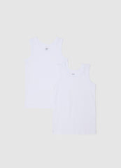 OVS Children'S White Cotton Sleeveless Regular Fit Vests