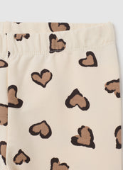 OVS Girls' Beige Cotton Sweatshirt And Leggings Set, Regular Fit