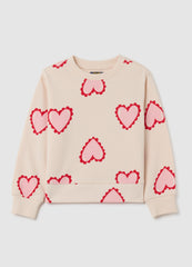 OVS Girls' Multicolour Pure Cotton Regular Fit Sweatshirt