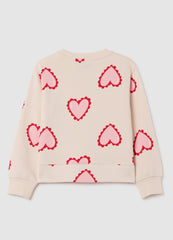 OVS Girls' Multicolour Pure Cotton Regular Fit Sweatshirt