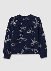 OVS Girls' Blue Cotton Sweatshirt In Regular Fit