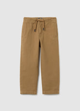 OVS Brown Regular Fit Pure Cotton Jogger Trousers For Children