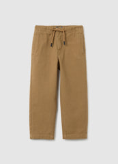 OVS Brown Regular Fit Pure Cotton Jogger Trousers For Children