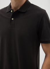OVS Men'S Black Pure Cotton Polo Shirt In Regular Fit
