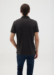 OVS Men'S Black Pure Cotton Polo Shirt In Regular Fit